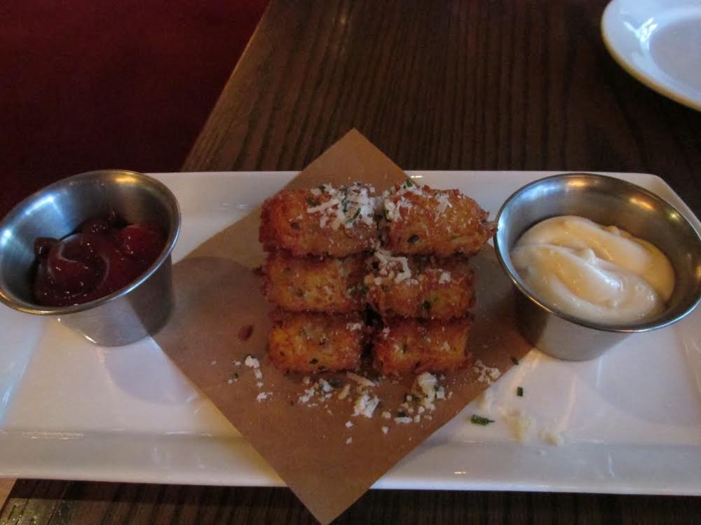 Housemade Tater Tots with chipotle ketchup + malt mayo